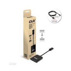 Buy Club 3D CSV-7220 DisplayPort to DisplayPort & HDMI Hub - Sleek Black Design, Versatile Connectivity, Premium Quality!